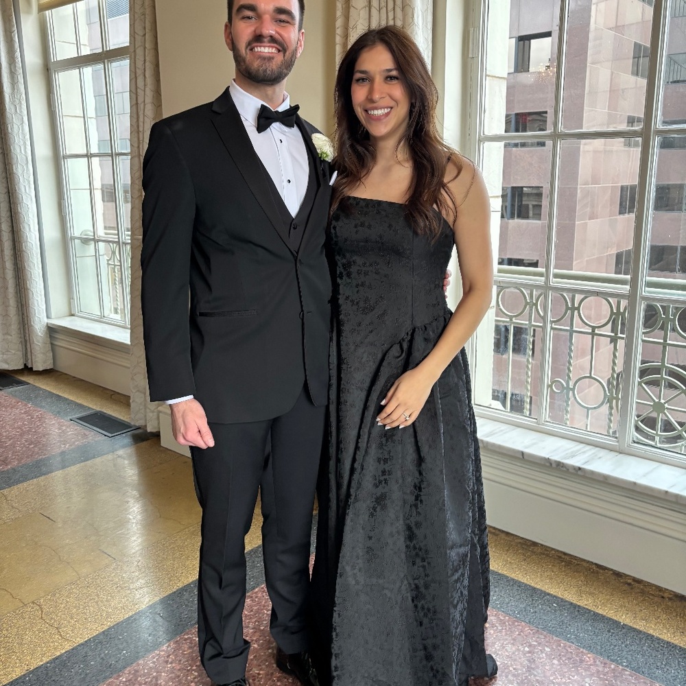 Black Floral Jacquard Maxi Dress